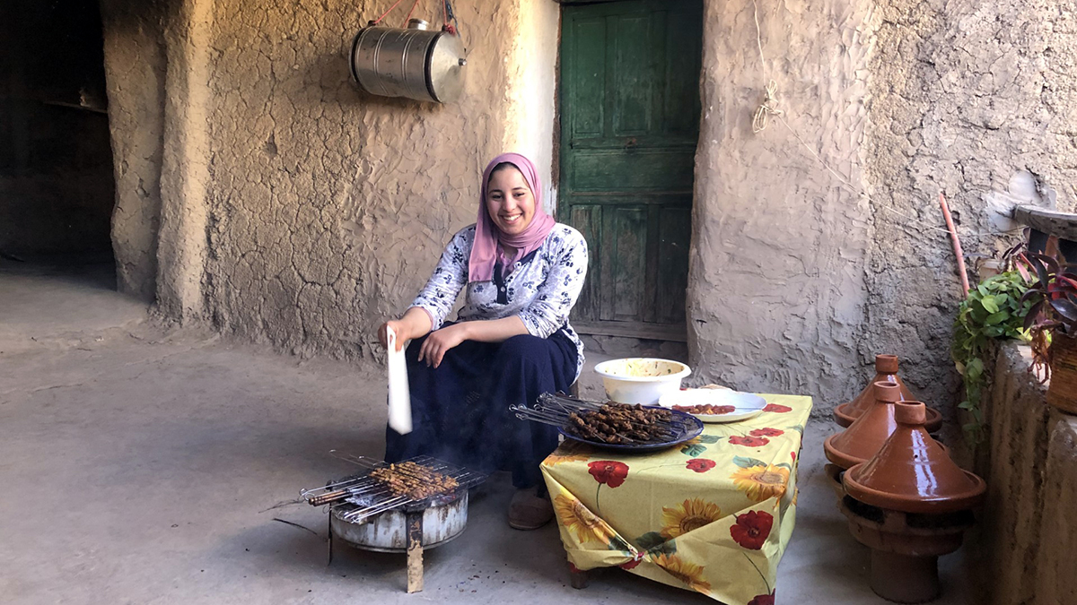 Quadrant Australia Morocco- preparing bread and brochettes