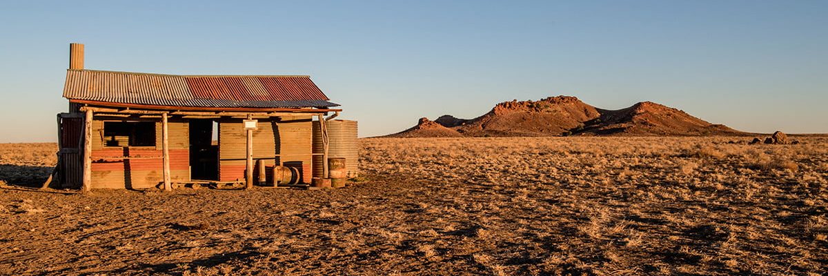 Quadrant Australia Channel Country-Landscape - outback shack, red dirt